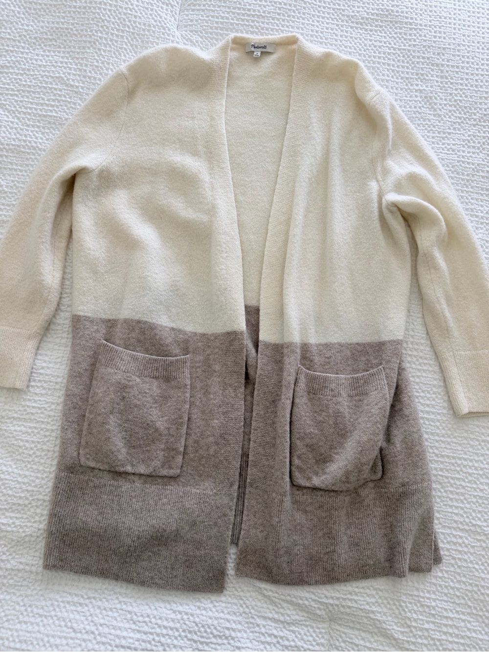 Madewell Cream and Tan Cardigan